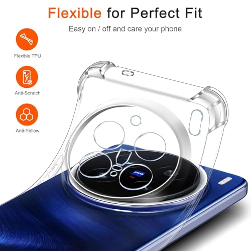 Image of Lustree Compatible with vivo X200 Pro 5G Back Cover| Clear + TPU Case with 4 Corner Air Cushion Protection & Camera Protection | Slim& Stylus Cover for vivo X200 Pro 5G