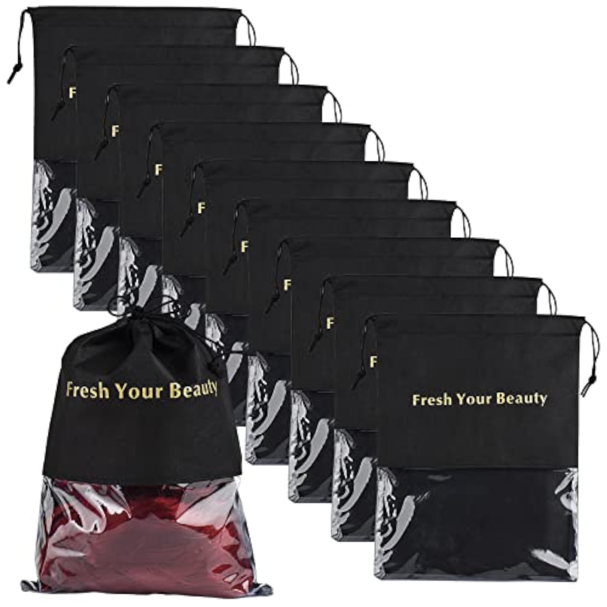 10 Packs Wig Storage Bags with Drawstring, Travel Organizer