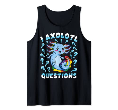 Lindo Azul Kawaii Axolotl Boy I Axolotl Preguntas Niños Camiseta sin Mangas