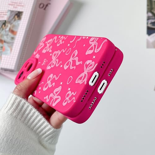 Coque iPhone 14 Plus motif nœud rose, le cadeau idéal girly - 3