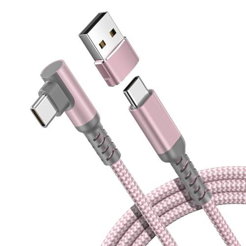 Image of Elebase Right Angled USB Type C to C 100W Cable 10FT with USB Adapter,90 Degree Charging Charger Cord for iPhone 15 Pro Max,Samsung Galaxy Z Flip Fold,Ultra,S22 S23 S24,A23,A31 A32 A33,A42,A52 A53 A54