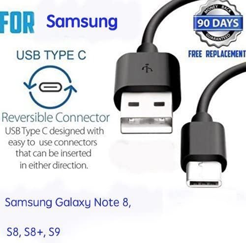 Genuine 2 Pack USB-C to USB A Charging Cable, Type C to Type A Sync Data Transfer Charger Power Cable Cord Compatible with Samsung Galaxy Note 8/S8/S8+/S9/S9 Plus