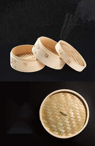 12 inch Bamboo Steamer 2 Tier Basket & Lid Bamboo Dim Sum Steamer Basket with Steamer Liners Perfect for Steaming Dumplings, Vegetables, Meat, Fish, Rice, Healthy Lifestyle - Image 5