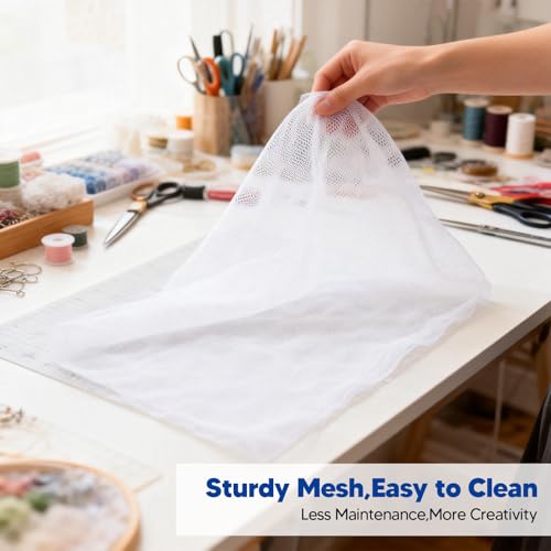 Image of Wet Felting Net for Wool Craft - 82x55cm Nylon Mesh Felting Tool, Reusable Needle Felting Mat for DIY Projects, Felting Supplies and Accessories