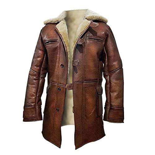 Terry N Mic Tom Hardy Leather Jacket Dark Knight Rises Bane Coat Distressed Brown Trench Genuine Leather Jacket Men (as1, alpha, xx_l, regular, regular, Brown)