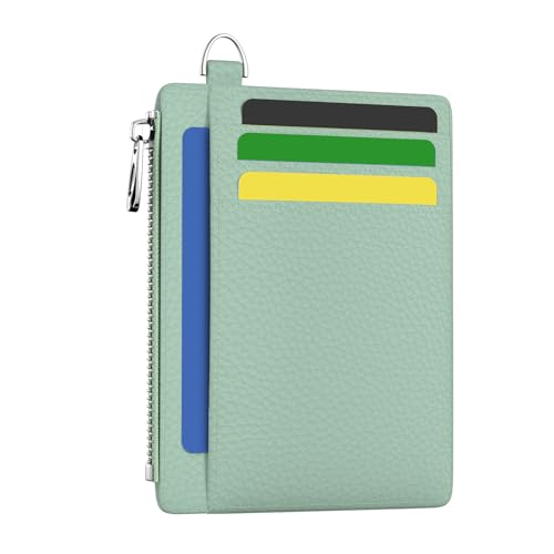 Image of Hancynir Minimalist Small Wallet Women Credit Card Holder, RFID Blocking Slim Mini Card Wallets Cute Front Pocket PU Leather Card Case Thin Travel Zipper Coin Cash Ladies Female Wallet Gifts