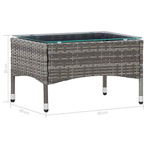 Susany Couchtisch Gartentisch Tisch Beistelltisch 60 x 40 x 36 cm aus wetterfestem Rattan ist pflegeleicht,Balkontisch… – Bild 4
