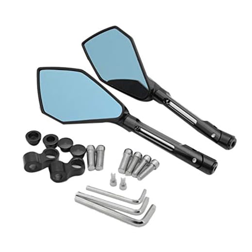 WOVELOT Motocicleta CNC de Aluminio Espejo Retrovisor Espejo Lateral Espejo Retrovisor Accesorios de Modificación para Yamaha Sports Car Rizoma Accesorios de Motocicleta Negro