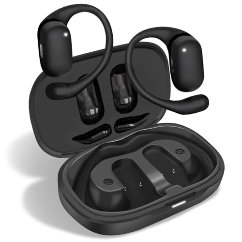 Open Ear Wireless Headphones- Open Ear Earbuds with 20hrs Playtime, Wireless Charging Case,Headset with HiFi Sound Quality, Lightweight Earphones for Running Sports Gaming Phone Laptop