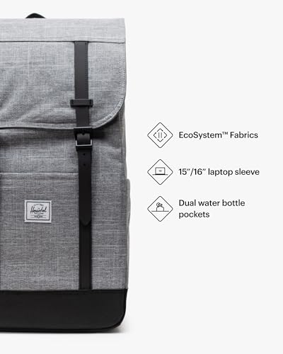 Image of Herschel Retreat Backpack, Raven Crosshatch, Standard - 23L