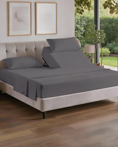 Flex Top Split Head King 4 Piece Sheet Set - Comfy Breathabl...