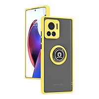 UPLAI Cover per Motorola Moto G84 5G, Ultra Sottile Antiurto Custodia con Supporto Magnetico Squillare, PC + Morbido TPU Bumper Moda Glassato Caso.(Nero
