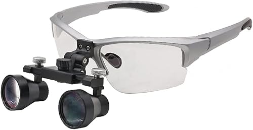 Binocular Loupe 2.5X Dental Loupe with Light Goggles Long Working Distance Glasses Protection