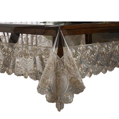 Nappe de table en vinyle PVC transparent imperméable rectangulaire