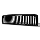 Black Vertical Front Hood Bumper Grill Grille ABS For 94-01 Dodge Ram 1500/94-02 2500/3500