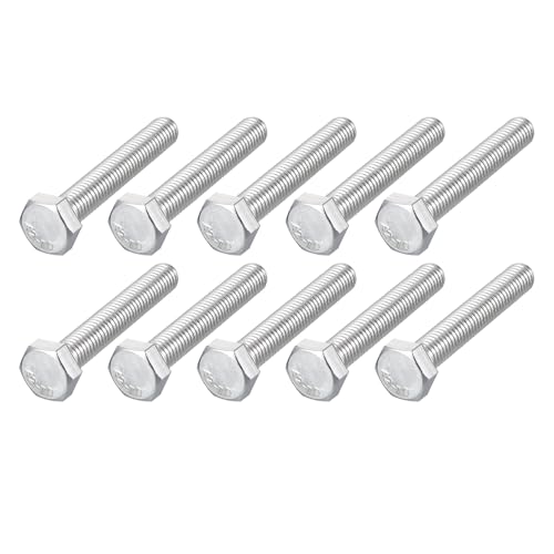 Image of METALLIXITY Hex Bolts (M8-1.25x50mm) 15Pcs, 304 Stainless Steel Coarse Fully Threaded Hex Head Screw Bolt Machine Screws - for Furniture Repair, Silver