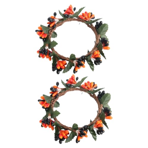 Cabilock Aros para Velas Cónicas Coronas De Velas Decoración Circular para Otoño Decoración De Mesa para Pascua Accesorio De Hogar