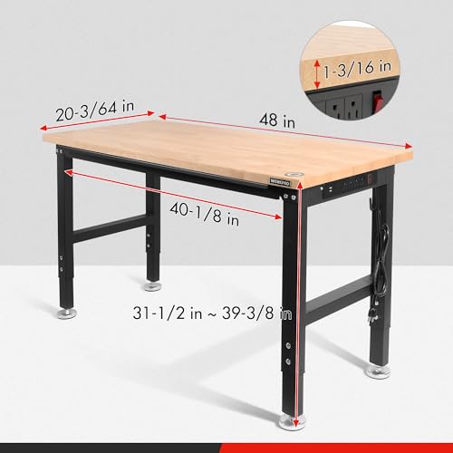 Mobile Rolling Workbench with Wood Top