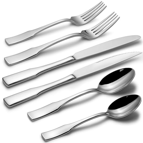Alata-Kate-48-Piece-Silverware-Set-with-steak-knife-Service-for-8-Stainless-Steel-Flatware-Set-Mirror-Polished-Cutlery-Set-Dishwasher-Safe Alata Kate 48 Piece Silverware Set with steak knife Service for 8 Stainless Steel Flatware Set Mirror Polished Cutlery Set Dishwasher Safe