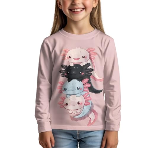 Girls Long Sleeve Graphic Shirt Crewneck Sports School Tee Tops