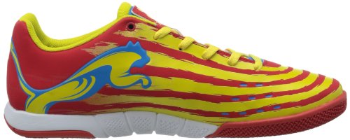 PUMA PUMA Men's Trovan Lite Soccer Shoe,High Risk Red/Blue Aster/Vibrant Yellow/White,4 M US