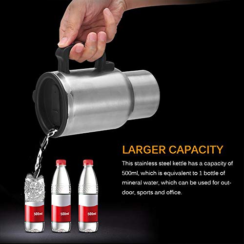 Tetera Eléctrica Portátil 500ml 12V Acero Inoxidable miniatura 3