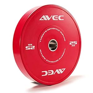 1 Pair Competition Rubber Bumper Plates 2 inch Olympic Weights Plates Professional Strength Training Weightlifting Plates with Color Coded