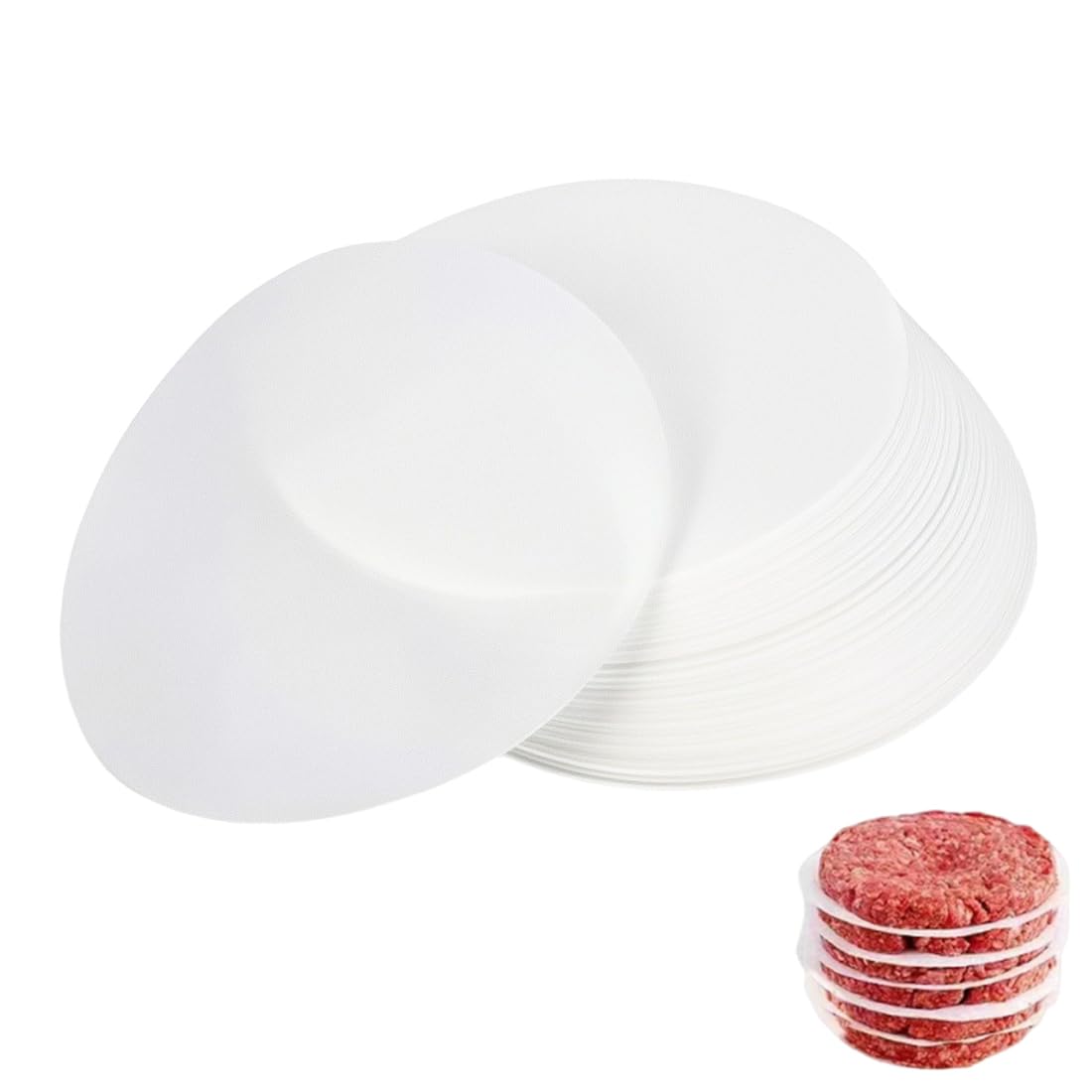 500 Fogli di Carta da Forno per Pressa Hamburger, Carta per Hamburger, Carta Antiaderente per Piccoli Hamburger e Pressa per Patty, Divisori per Hamburger Rotondi 11 cm