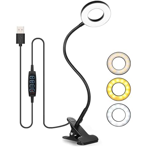 HIYAA Clip On Desk Lamp with Dimming Cover