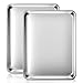 Baking Sheet Set of 2, Commercial Grade Stainless Steel Cookie Sheets for Baking, 18 x 13 Inch Thicker Large Baking Pans Oven Tray, Warp Resistant Nonstick Half Sheet Pan, Nontoxic & Heavy Duty