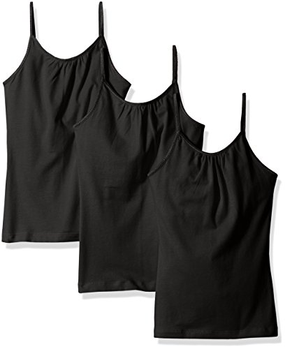 Hanes womens Cami With Shelf Bra (Pack of 3) Shirt, Ebony, Medium US