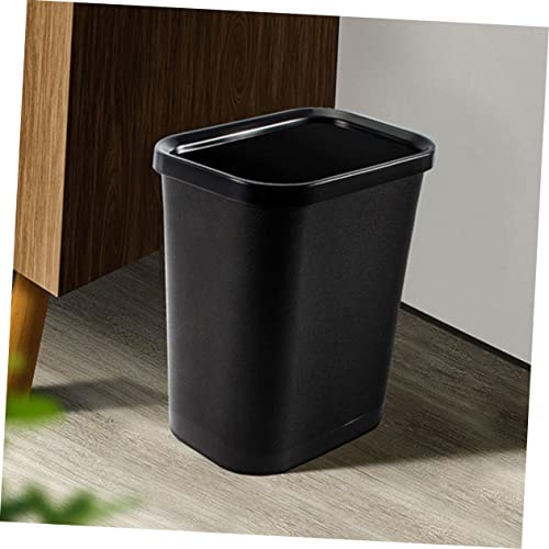 Caneca de basura rectangular Slim sin tapa de plástico negro miniatura 5