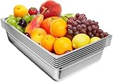 TAIMIKO GN 1/1 - Contenedores gastronométricos de acero inoxidable de 100 mm, 6 unidades, aptos para alimentos y resistentes al calor, para alimentos, tartas, hoteles, cocinas