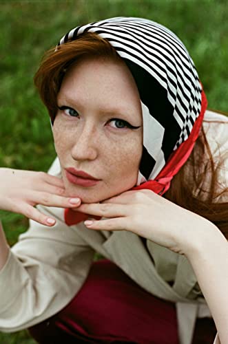 Pack of 3 Solid Ribbon Scarves, Head Neck Pocket Square Scarf3