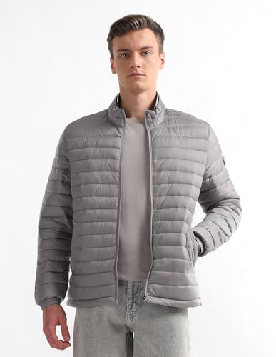Image of Arrow sport men's solid regular fit packable jacket