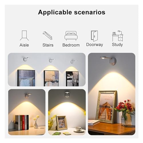 Luz nocturna LED para pasillos oscuros con batería USB que evita taladrar la pared 4