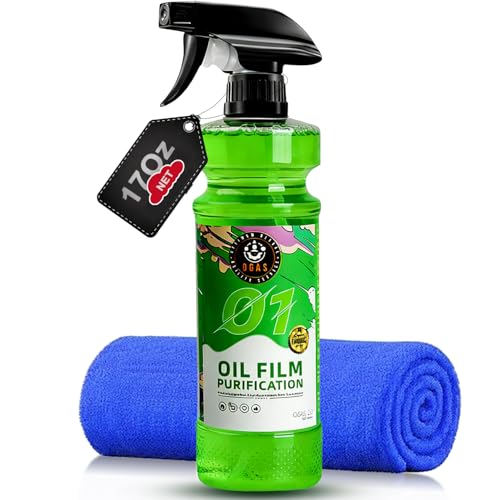 TIEDXIOY Auto Oil Film Remover, Car Glass Cleaner Windshield/Window/Mirror Cleaning Spray, Clearvision Glass Improve Driving Visibility-17.6 Fl.Oz