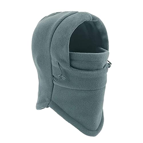 Balaclava para Hombres Invierno Antiviento Cálido, Máscara de Esquí con Forro de Polar, Cubrecuello y Gorro Negro y Gris miniatura 1