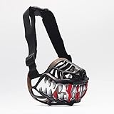 JimAndAlice Cesta de entrenamiento de jaula para morder perro boca cubierta mejor masticable suave nylon mascota arnés con dientes para Pitbull