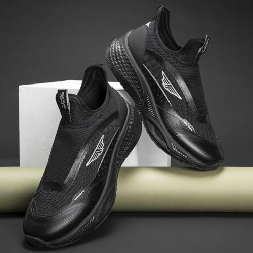 Image of Red Tape Men's Walking Shoes Black Mesh TPU Round Toe Slipon