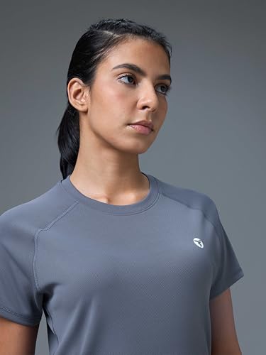 Image of TECHNOSPORT Womens Polyester Regular Fit Crewneck Half Sleeve Shirt Sleeve|WTW105
