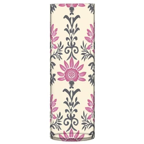 JUMBEAR Jarrón de flores de estilo indio para flores, jarrón transparente rústico para decoración del hogar para casa de campo moderna, ideal para estante, mesa y decoración de entrada