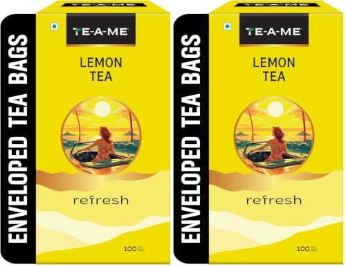 Image of TE-A-ME Lemon Tea - 100 Tea Bags | Tea Bags 100 (Envelope) (Pack of 2)
