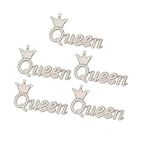 Ycauty Parches bordados brillantes Crown Queen DIY coser parches para decoración de ropa, 5 unidades, perfectos para bodas, cumpleaños, poliéster, perlas, diamantes de imitación