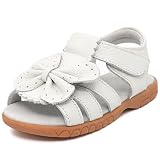 Femizee Toddler Girls Leather Summer Flower Sandals,Whtie Butterfly,1537 CN21