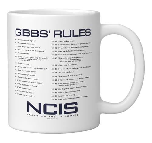 Mug NCIS Gibbs Rules de cerámica blanco miniatura 2