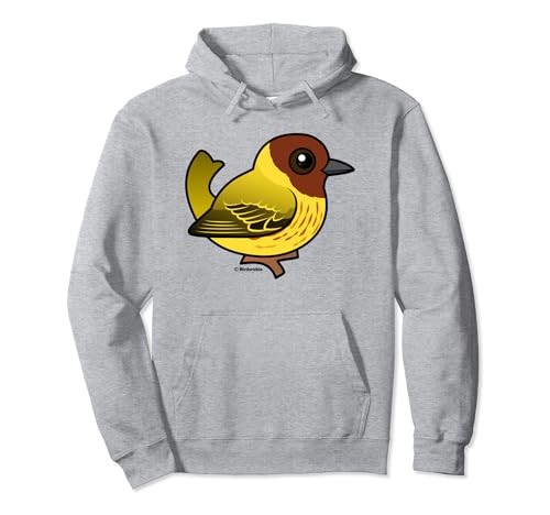 Cute Cartoon Mangrove Warbler Birdorable Yellow Subspecies Pullover Hoodie