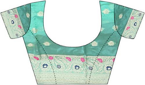 Image of Sarees for Women Wear Organza Silk Banarasi Sari Kanjivaram Pure Paithani Wedding Original Kanchipuram Pattu Sadi with Blouse Piece 2026 (KeriFlower)