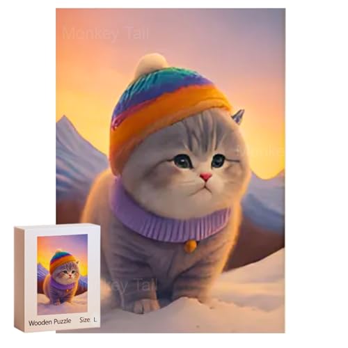 MONKEYTAIL Whimsy Wooden Jigsaw Puzzle for Adults & Teens - Laser-Cut Pieces, 3D Puzzle Box as Birthday Gift for Boys & Girls – Brain Teaser, Home Decor & Family Game (SNCT, Size: Large)