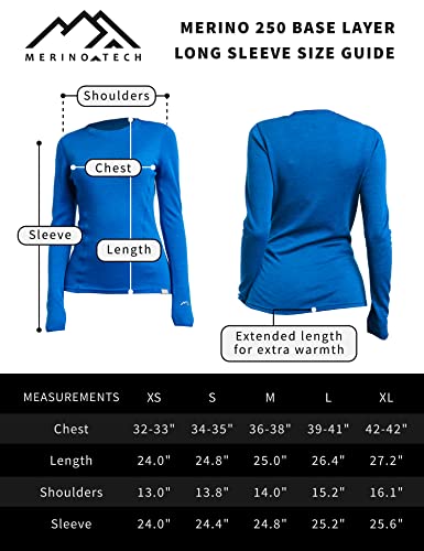 Merino.tech Merino Wool Base Layer Women 100% Merino Wool Midweight Long Sleeve Thermal Shirts + Wool Socks (X-Small, Charcoal Grey 250) #TOP5